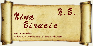 Nina Birucić vizit kartica